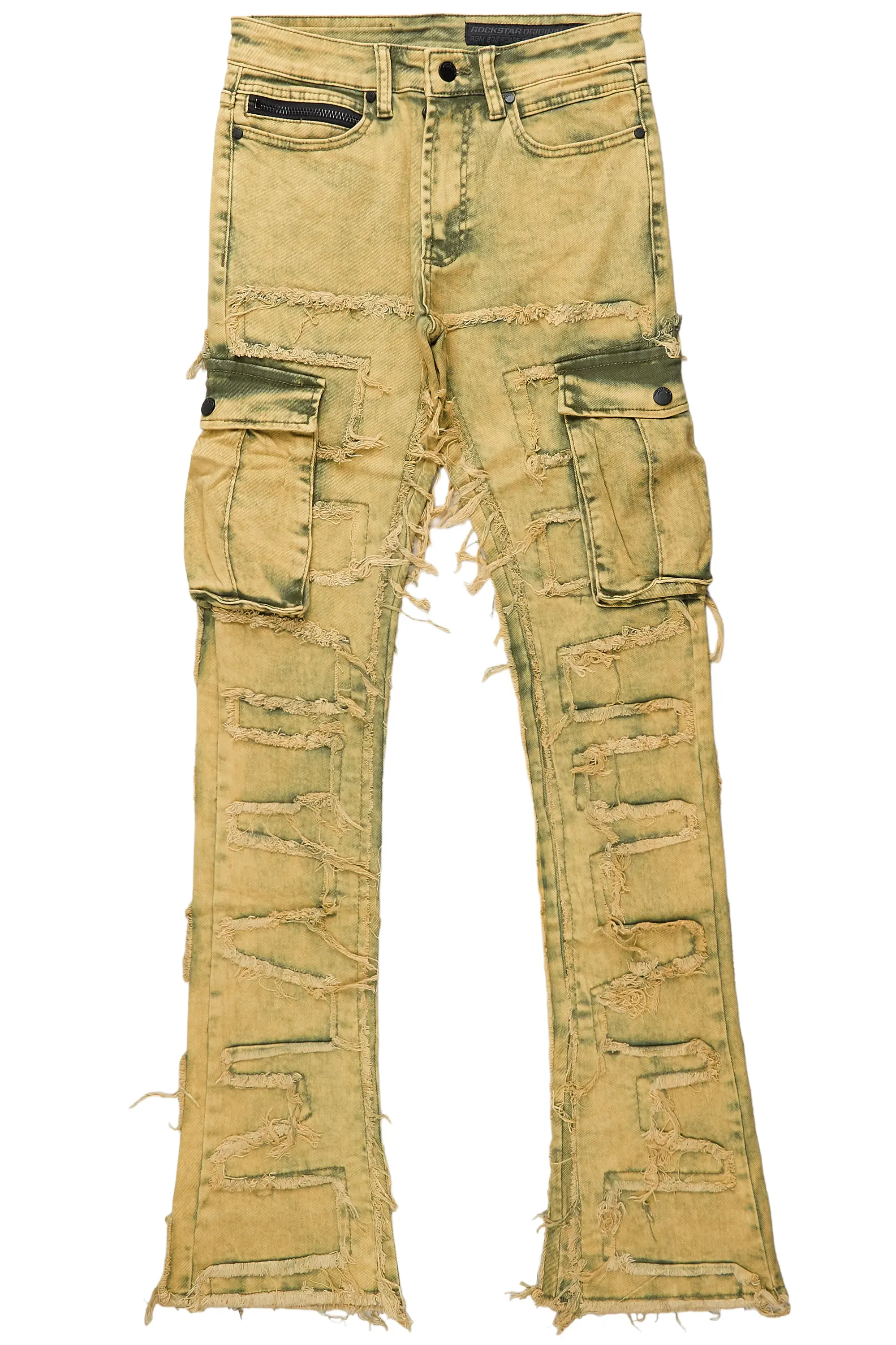 Retro Yellow Stacked Flare Jean for Men