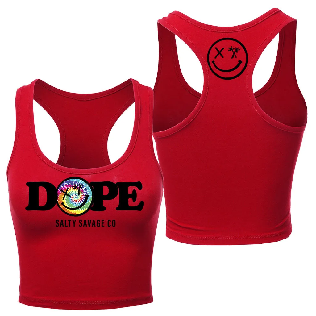 Salty Savage Ladies "DOPE" Racerback Crop Tank