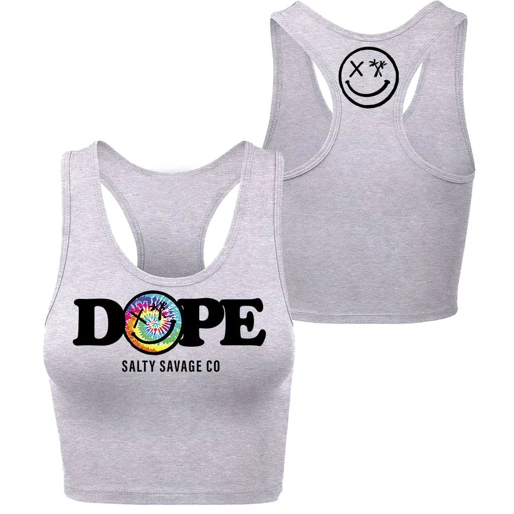 Salty Savage Ladies "DOPE" Racerback Crop Tank