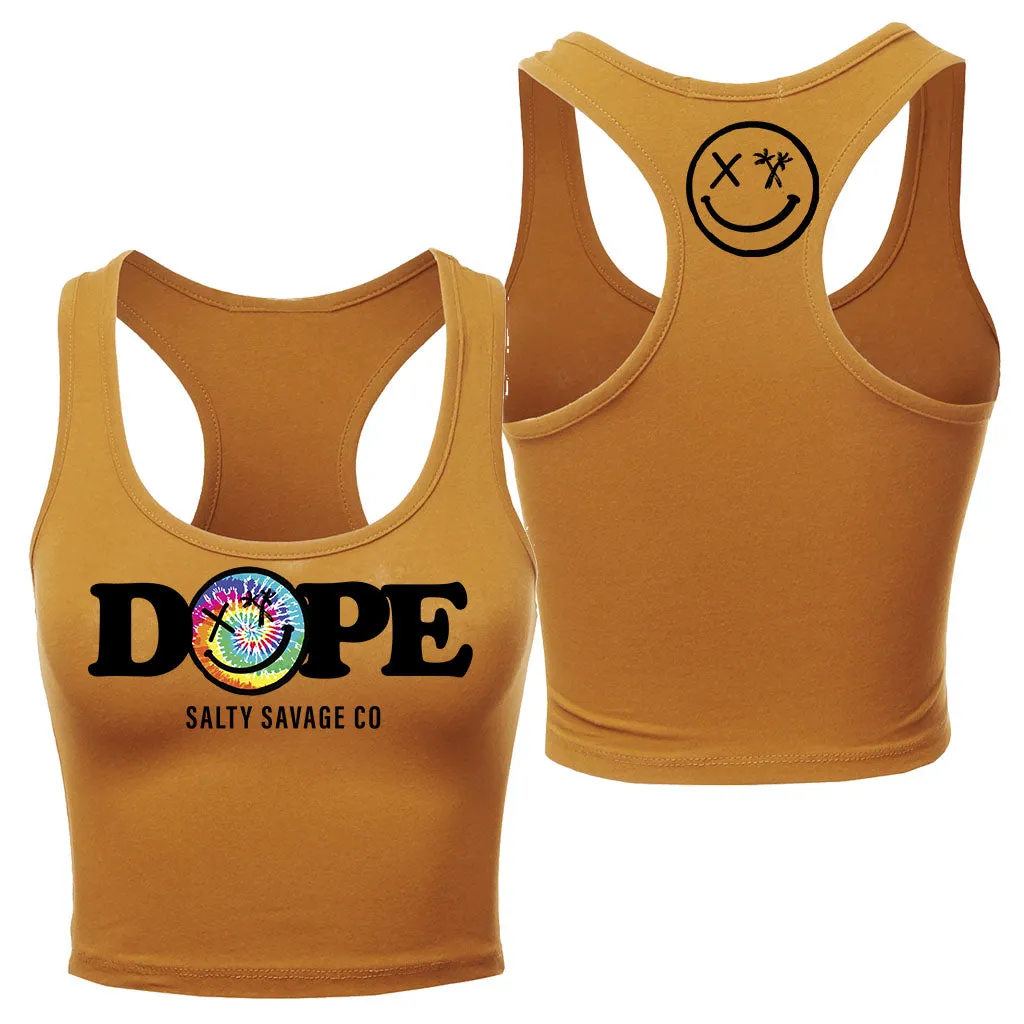 Salty Savage Ladies "DOPE" Racerback Crop Tank