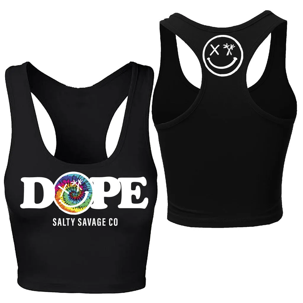 Salty Savage Ladies "DOPE" Racerback Crop Tank