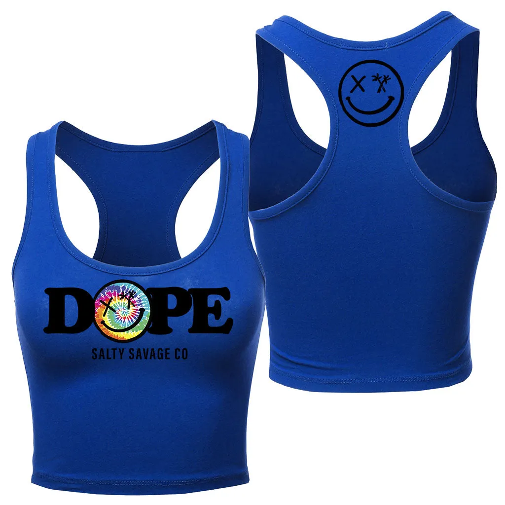 Salty Savage Ladies "DOPE" Racerback Crop Tank