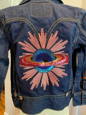 Saturn Starburst Jean Jacket. Size S/M