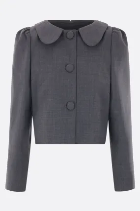 single-breasted wool blend jacket