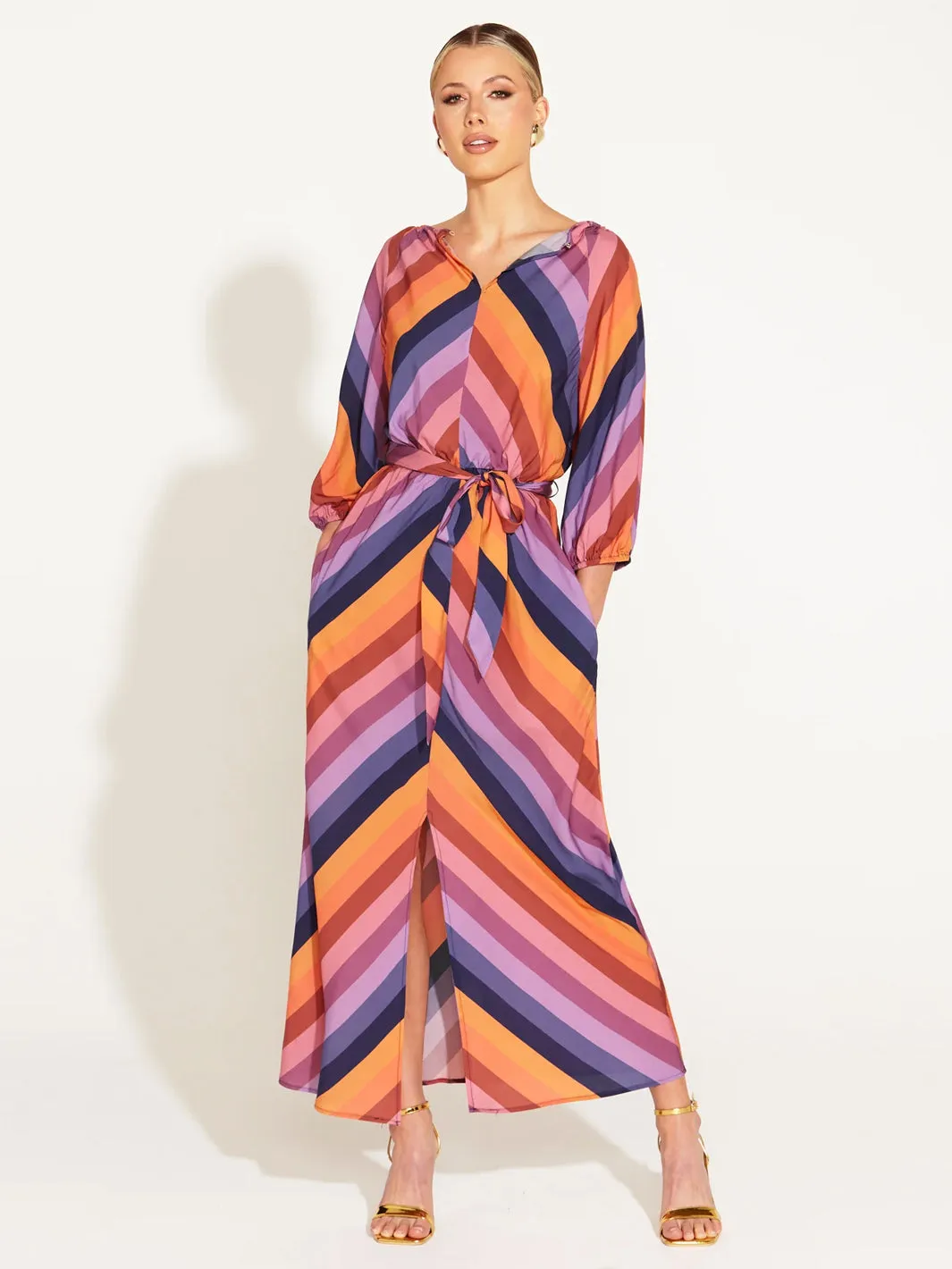 Sunset Dream Tie Waist Midi Dress