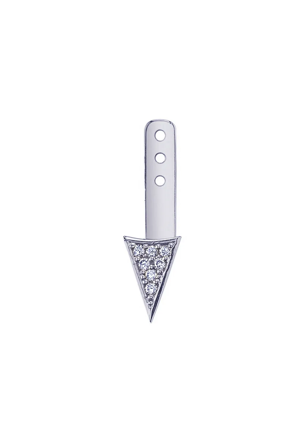 Sydney Evan 14KWG Triangle Diamond Earring Jacket | Single