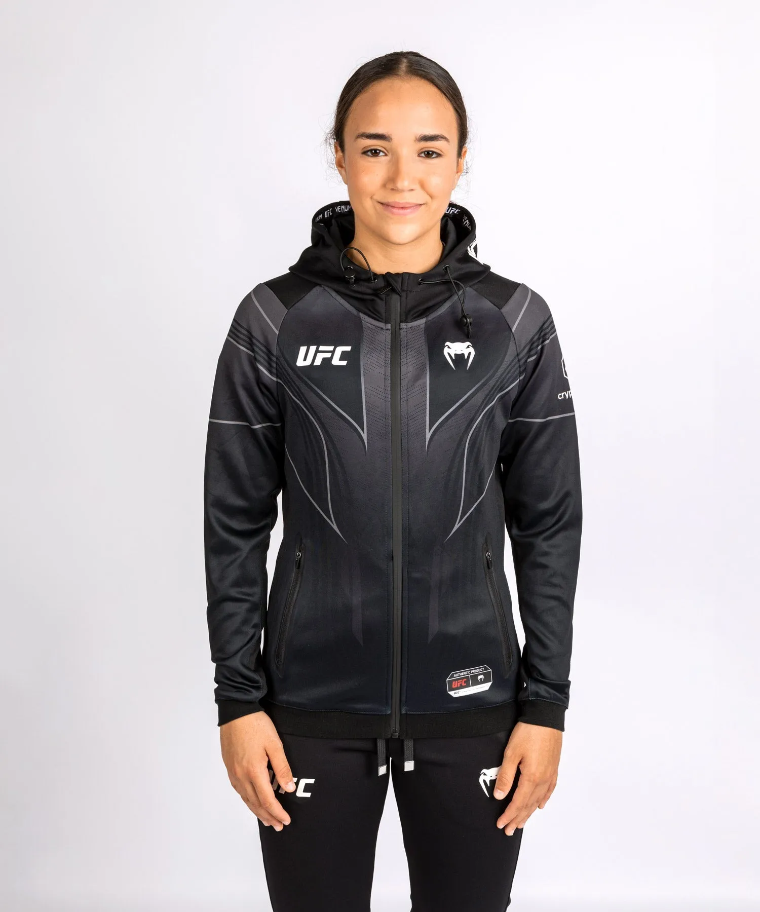 UFC Venum Personalized Authentic Fight Night 2.0 Kit by Venum Women's Walkout Hoodie - Black