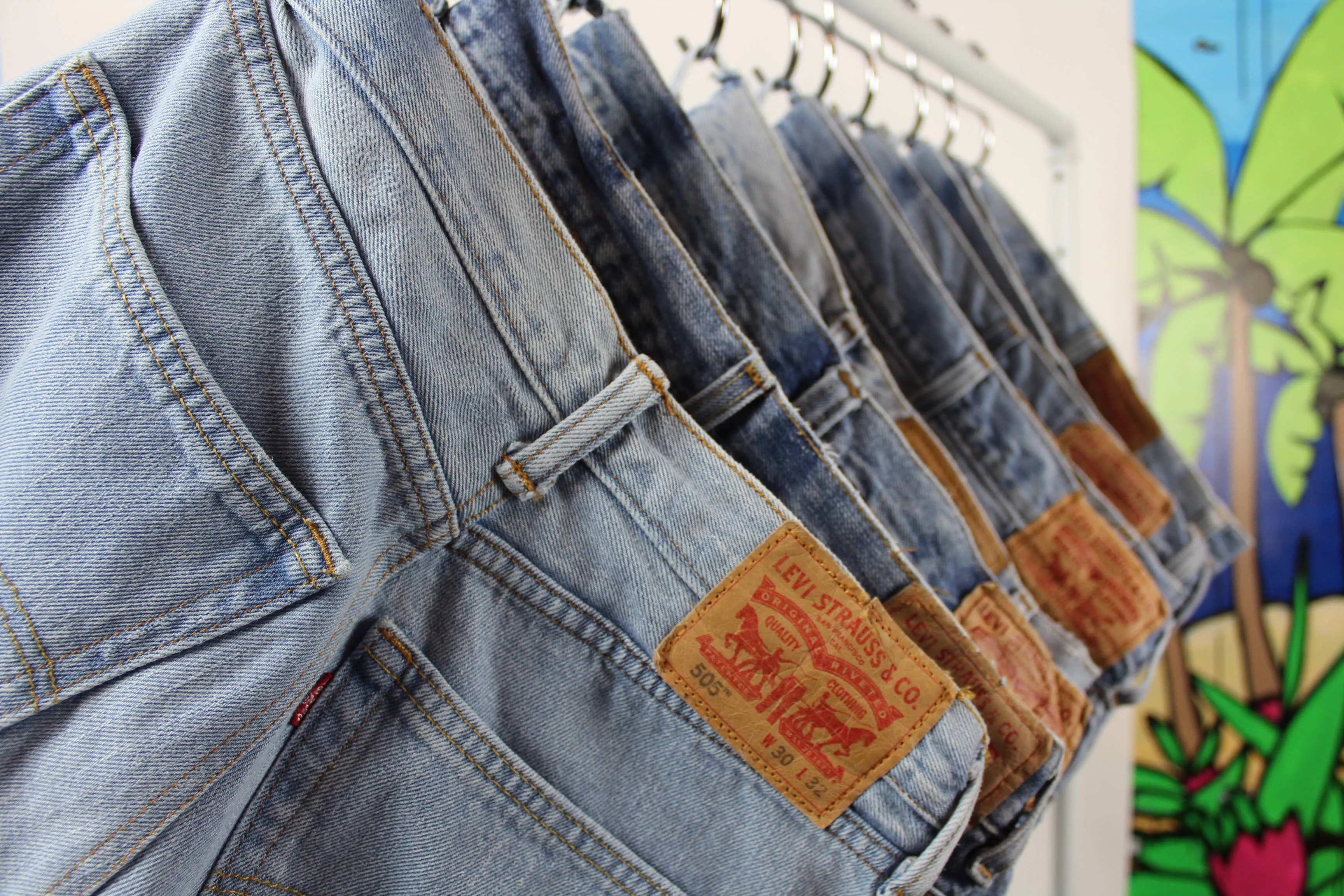 Upcycled Vintage Denim Shorts - Frayed