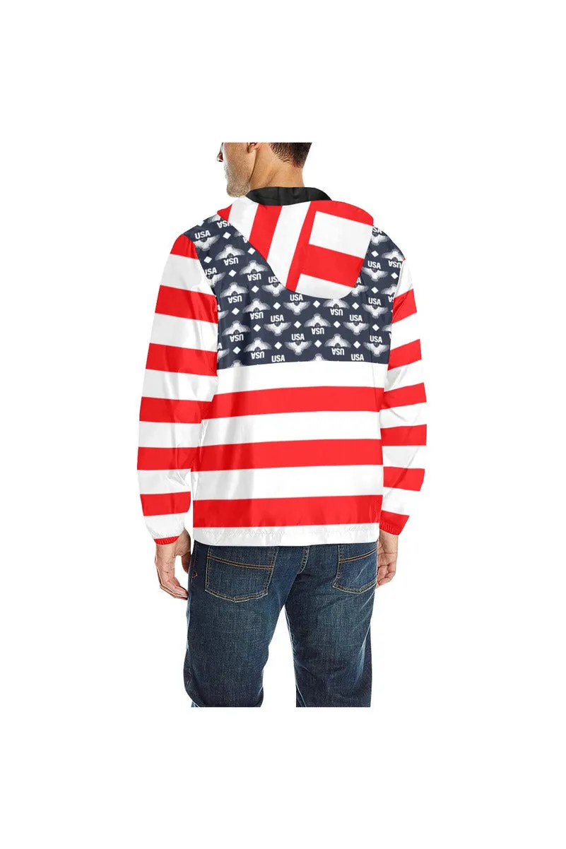 USA Eagle Striped Quilted Windbreaker