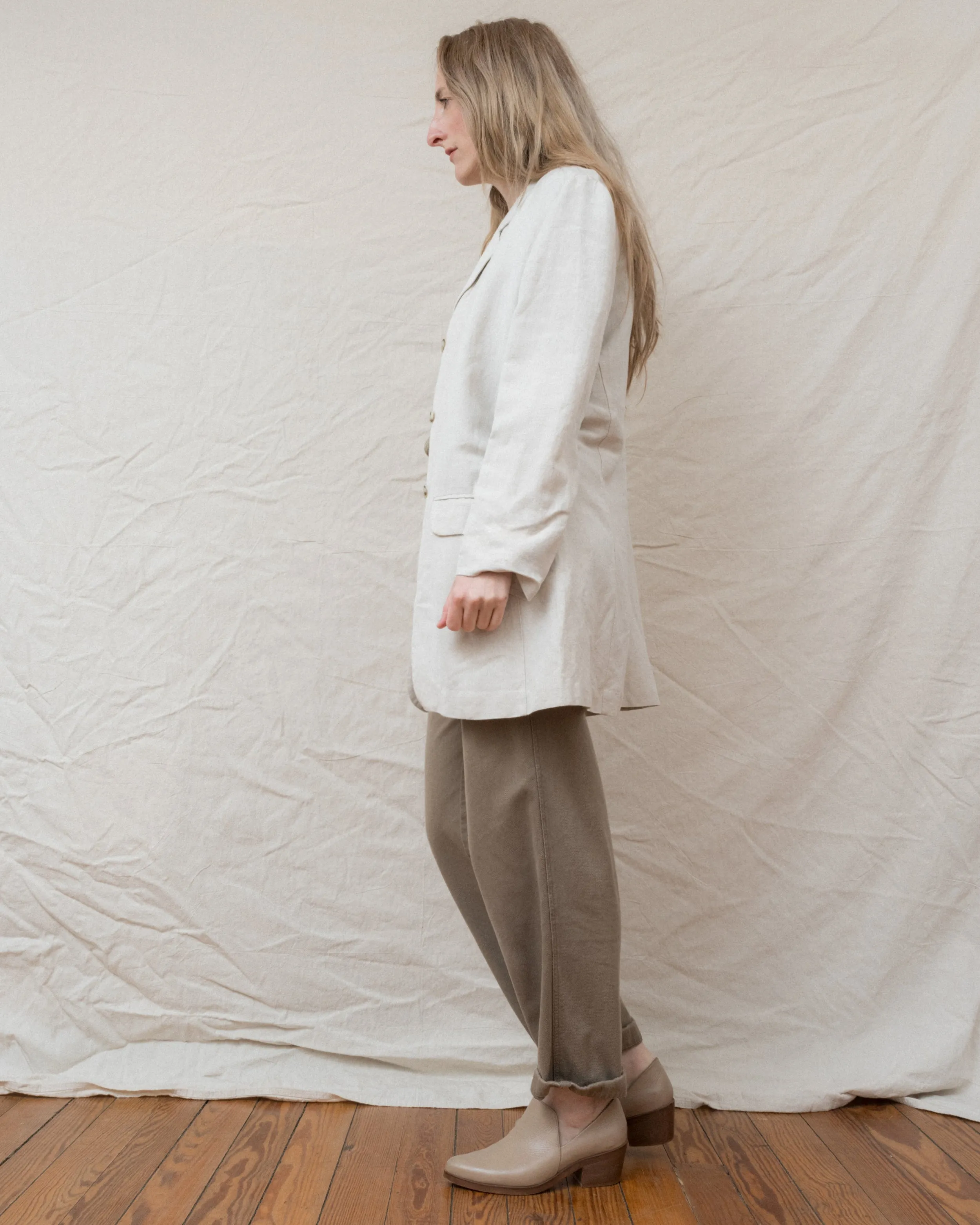 Vintage Oatmeal Linen Blazer (S-L)