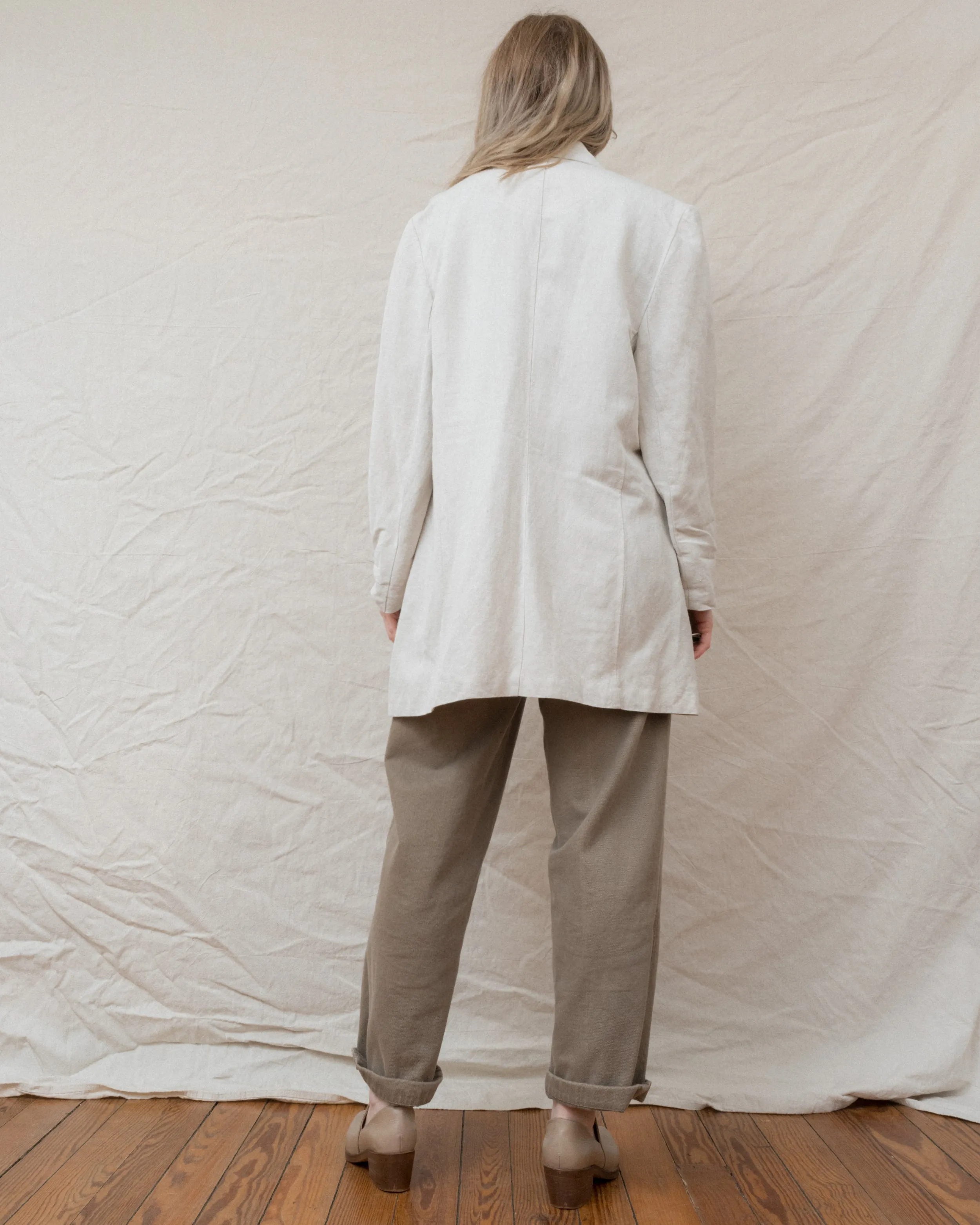 Vintage Oatmeal Linen Blazer (S-L)