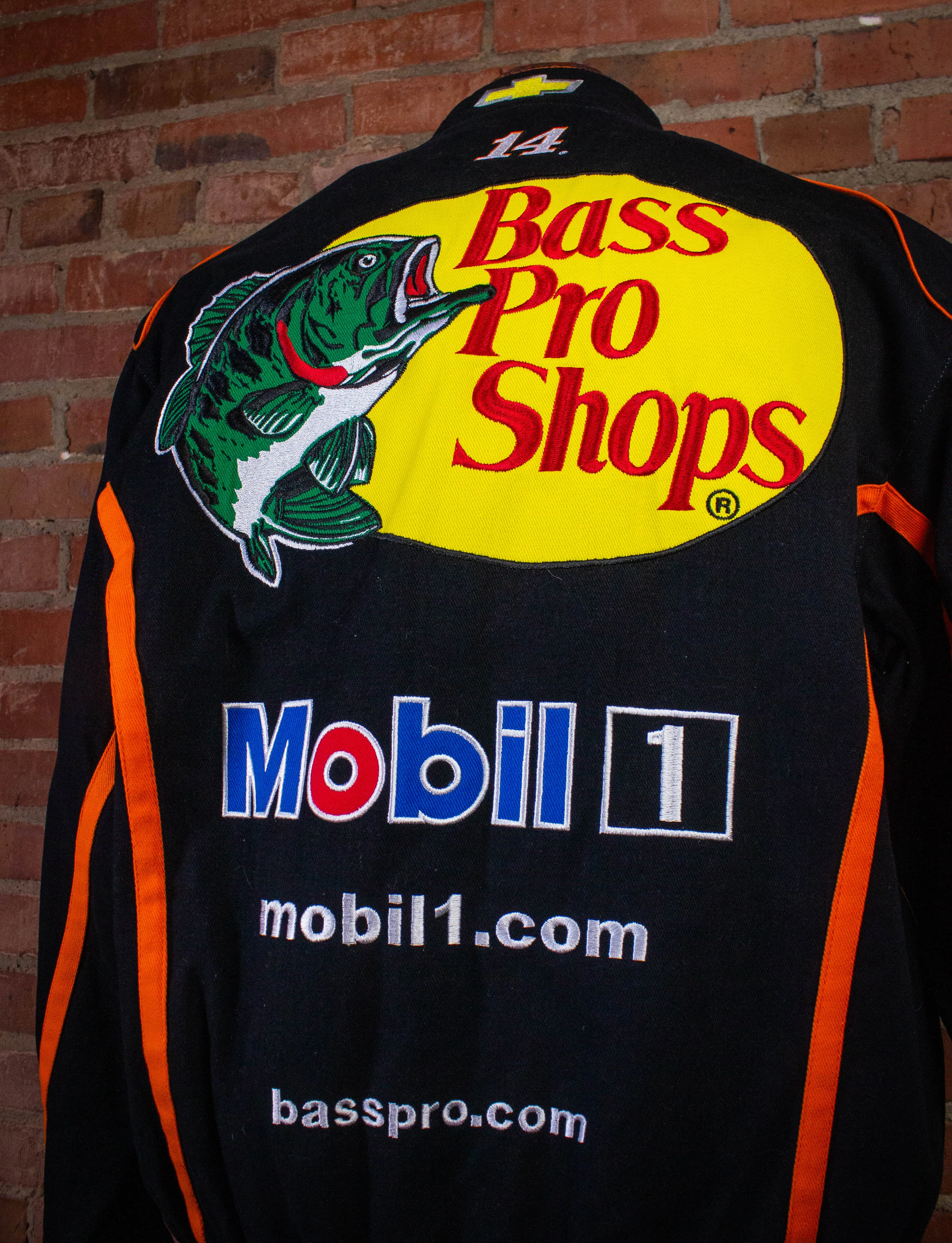 Vintage Tony Stewart Bass Pro Shop Nascar Racing Jacket Black XL