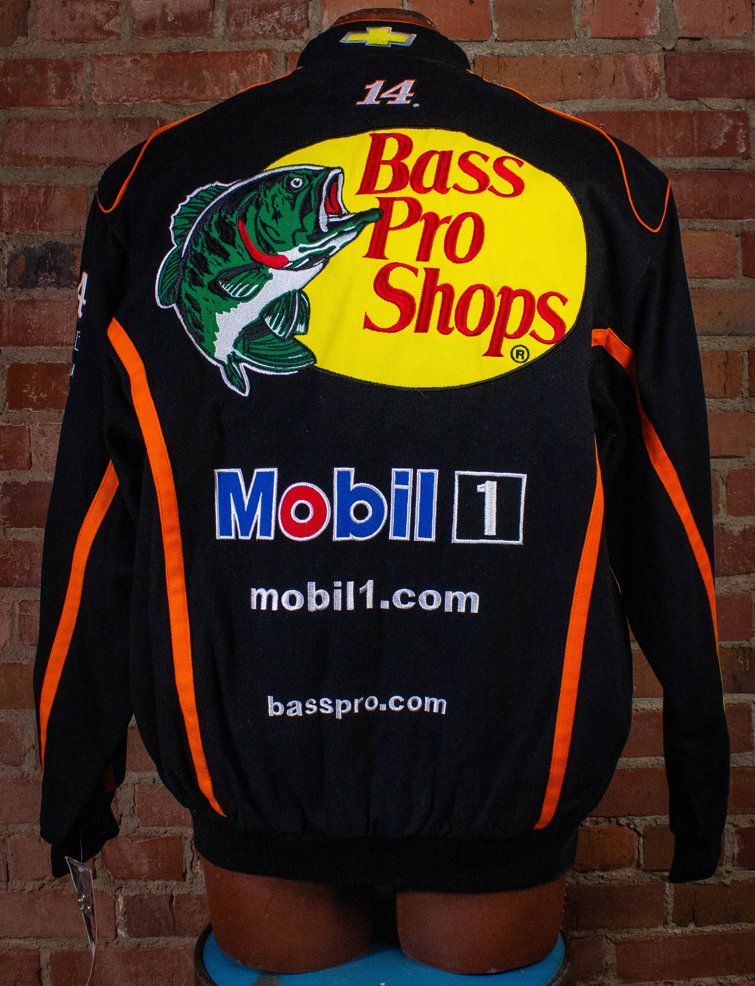 Vintage Tony Stewart Bass Pro Shop Nascar Racing Jacket Black XL