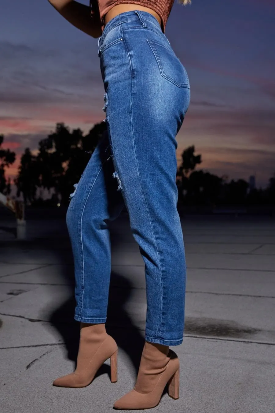 Women's Dream  Straight Patchwork Jeans-Sale