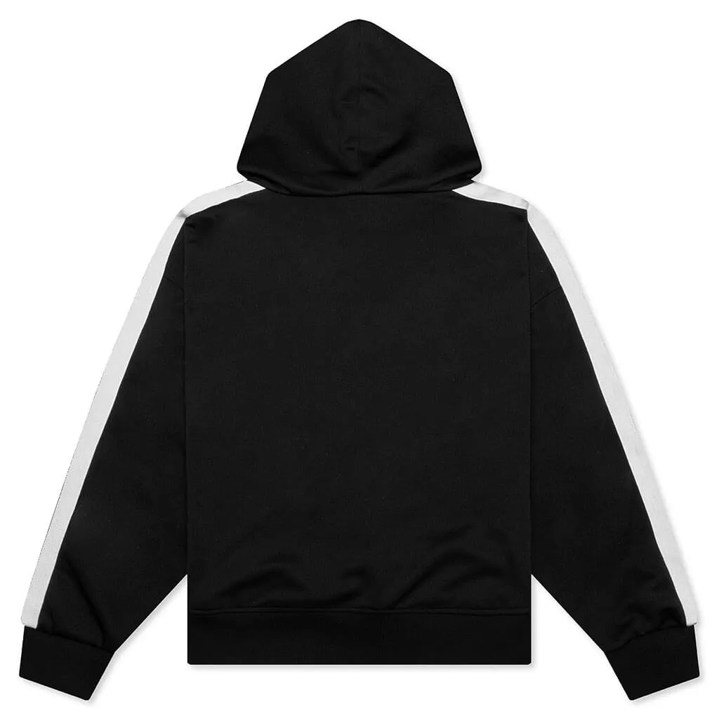 Zipped Hoodie Track Jacket - Black/Off White